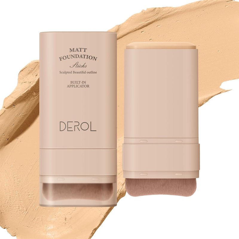 Matte Foundation Stick - Lightweight Buildable Coverage with Brush | Cream Color, 01