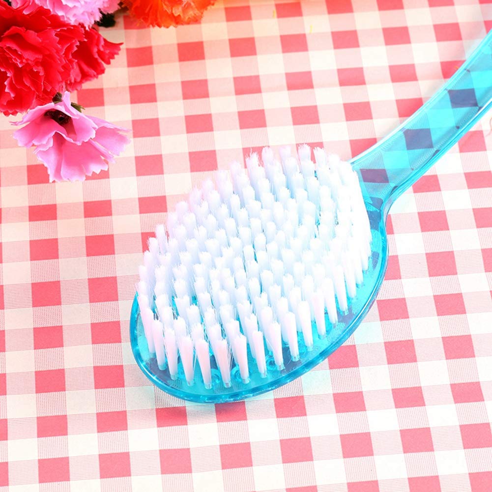 Ergonomics Long Handle Shower Brush, Exfoliating Back Scrubber with Stiff and Soft for Wet or Dry Brushing, Body Brush for Deep Cleansing and Massage -