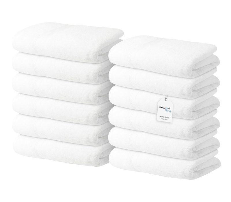 Avalon Towels Luxury Washcloths (Value Pack of 12) – Premium Cotton, Soft & Absorbent Wash Cloths for Body and Face, Hotel and Spa Quality Wash Clothes, Quick Dry and Machine Washable (White)