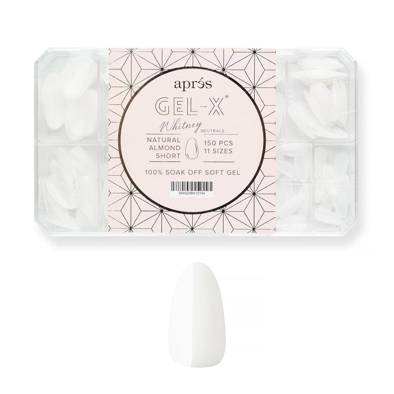Neutrals Gel-X Nail Tips - Soft Gel Tips Box with 11 Sizes 00-9 | Natural Almond Short (150 Pcs)