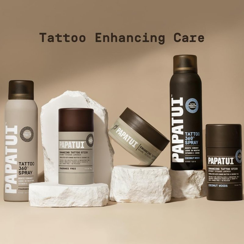 PAPATUI by Dwayne Johnson Enhancing Tattoo Balm | Revitalize, Protect and Brighten Tattoos | Enhance Color and Contrast, Instant Hydration, Fast Absorption | Made with Vitamin E | Fragrance-Free | 2oz