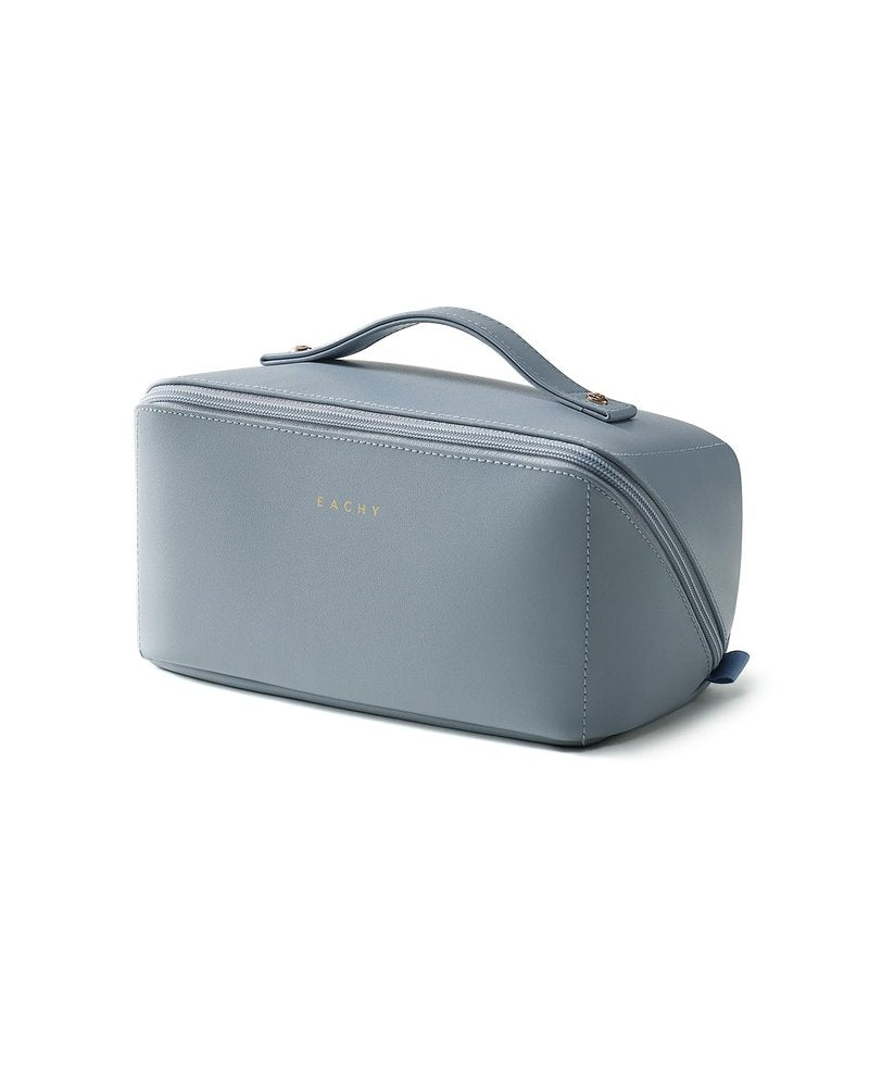 EACHY Travel Makeup Bag,Large Capacity Cosmetic Bags for Women,Portable Pouch Open Flat Toiletry Bag Make up Organizer with Divider and Handle
