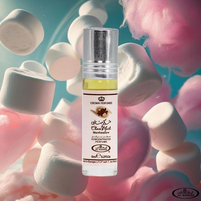 Al-Rehab Choco Musk Roll-On Fragrance Oil - Sweet Gourmand Scent with Marshmallow & Pistachio | 6ml (0.2 oz)