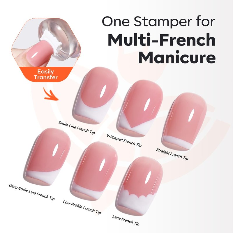 Modelones Gel Nail Polish Set - 2 Pcs 15ml French Manicure Kit in White & Nude Pink | Soak Off UV LED Gel for DIY Nail Art