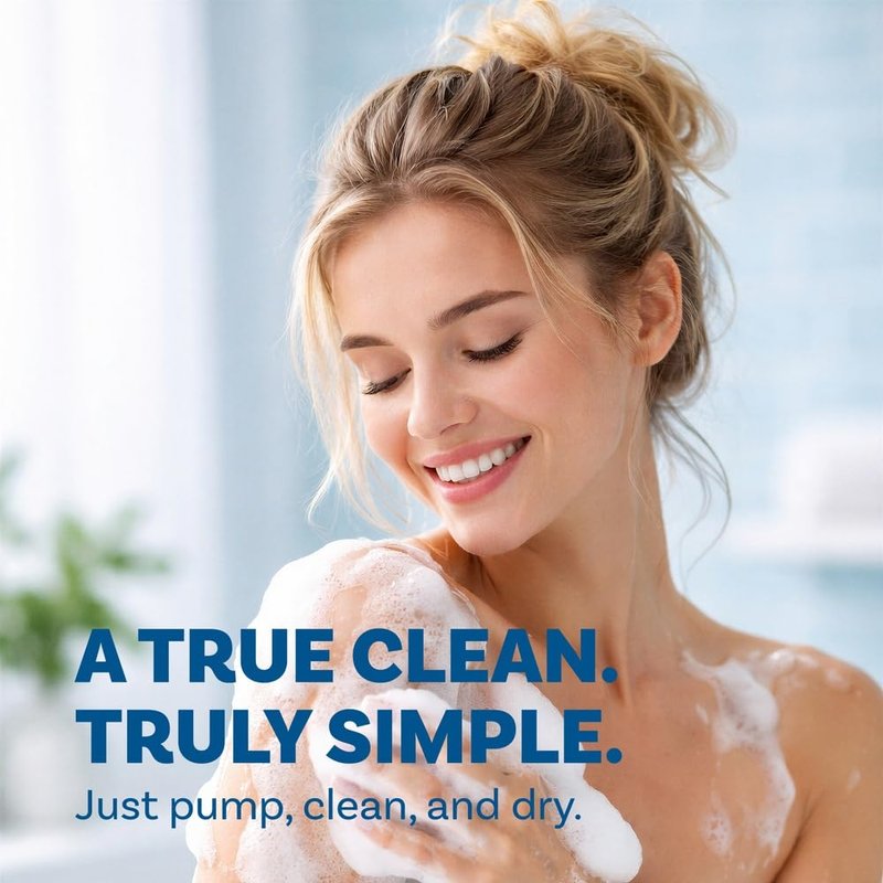 Scrubzz No Rinse Body Wash for Elderly, Gentle 8.5 fl oz Rinse Free Cleansing Foam for Waterless Bathing Men and Women, Great for Hospital Stays, Post Surgery, Camping, Gym and Post Workout - 1 Pack