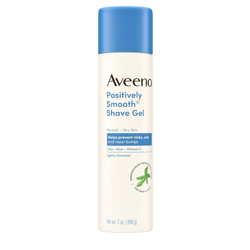 Aveeno Shave Gel - Positively Smooth Moisturizing Formula with Soy, Aloe & Vitamin E | 7 oz, 6 Pack
