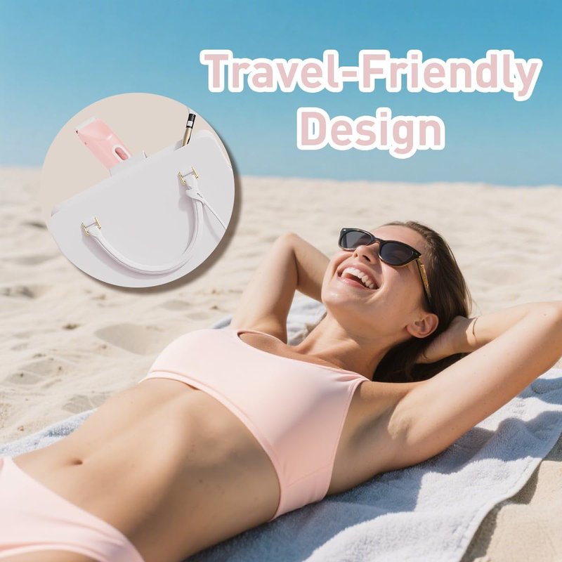 Bikini Trimmer for Women - 2-in-1 Electric Razor with Painless Ceramic Blades | Waterproof & Rechargeable for Body, Face, Legs