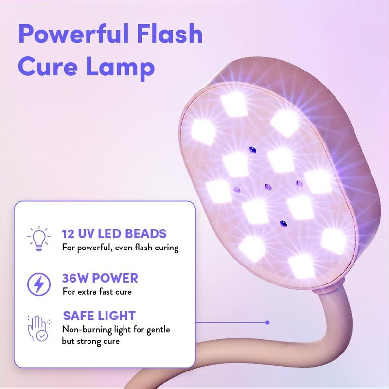 Éclat Flash Cure Lamp - 36W Rechargeable LED Mini UV Light | Cordless Nail Dryer with 4 Timers & Auto Sensor