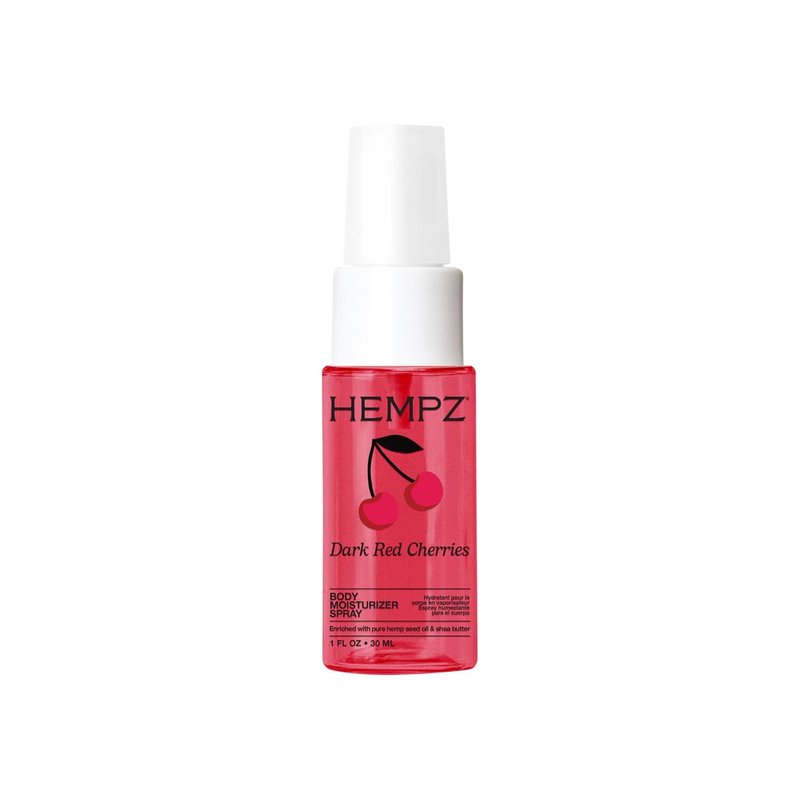 Hempz Cherry Hydrating Mist Spray - Lightweight Moisturizer with Dark Red Cherry Fragrance | Travel Size 1 fl. oz.