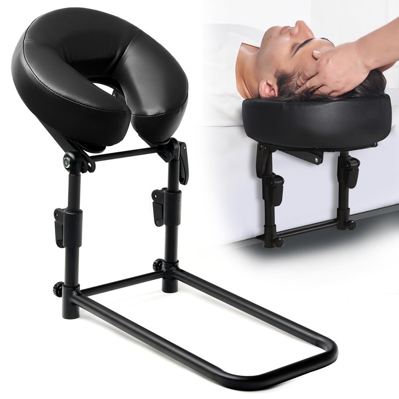 KONOVOLY Massage Headrest for Bed, Massage Home Mattress Top Massage Bed Head Extension Kit, Adjustable Headrest Face Cushion Massage Table at Home, Face Down Pillow After Eye Surgery (Black)