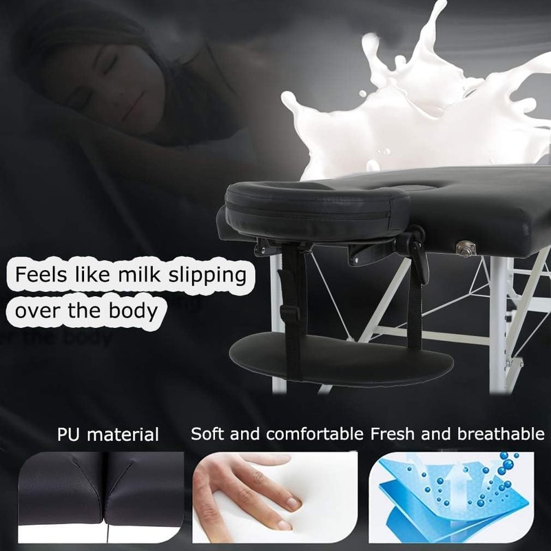 Aluminium Massage Table - Portable Height Adjustable Spa Bed | 24-Inch Wide, Non-Woven Carry Bag for Facial & Tattoo Care