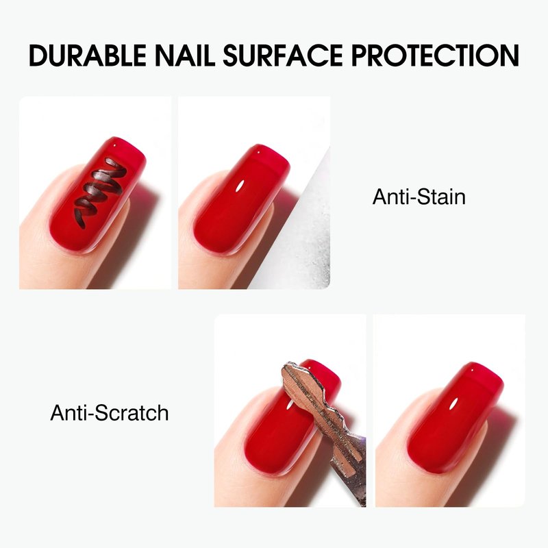 CANNI 2 Pcs No Wipe Gel Top Coat and Base Coat Set- High Gloss Shiny Long Lasting Base Top Coat Gel Nail Polish, Nail Art Home and Professional Manicure