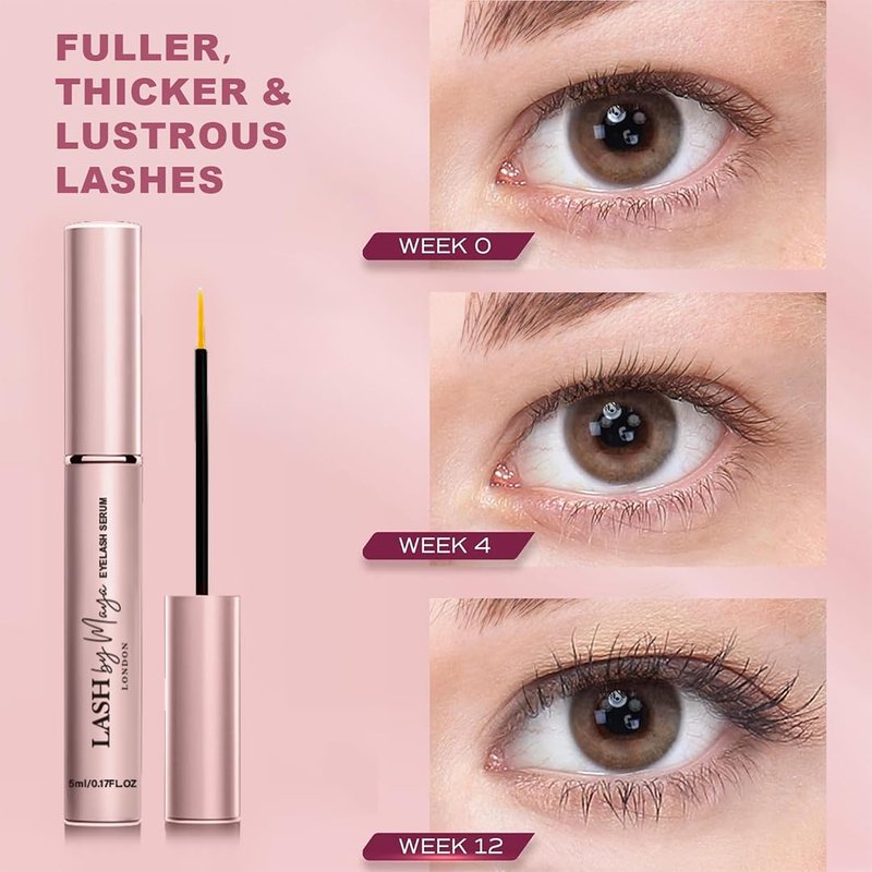 Lash Growth Serum, Thicker, Fuller Natural Lashes, Cruelty Free, Made in USA - 5ml