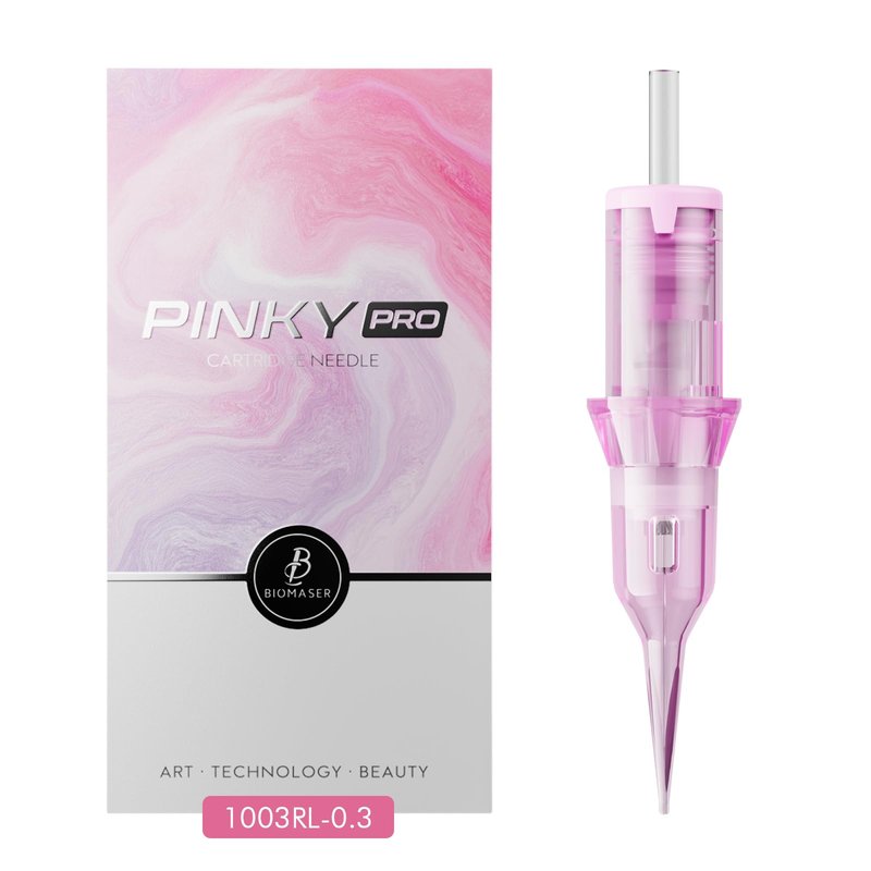 BIOMASER PINKY Pro Tattoo Cartridge Needles, 3RL Tattoo Cartridges Round Liner, 20 count Professional Disposable Tattoo Needles with Membrane for Tattooing Permanent Eyebwow,lip,Hair Scalp(1003RL)