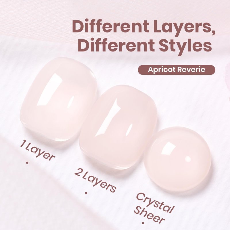 Beetles Apricot Reverie Nude Gel Polish - 15ML Full Size Neutral Jelly Nude Pink Nail Polish Base Color Nail Concealer Sheer Translucent Effect Soak Off UV French Nail Art Salon DIY Manicure Gifts