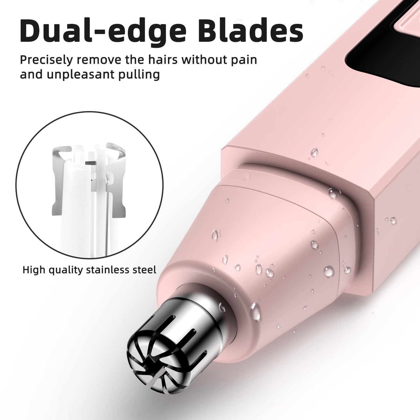 VOTEYO Nose Hair Trimmer Rechargeable Cordless Painless Ear Eyebrow Trimming Tool Dual Edge Blades Razor Easy Cleansing with LED Light for Man Woman