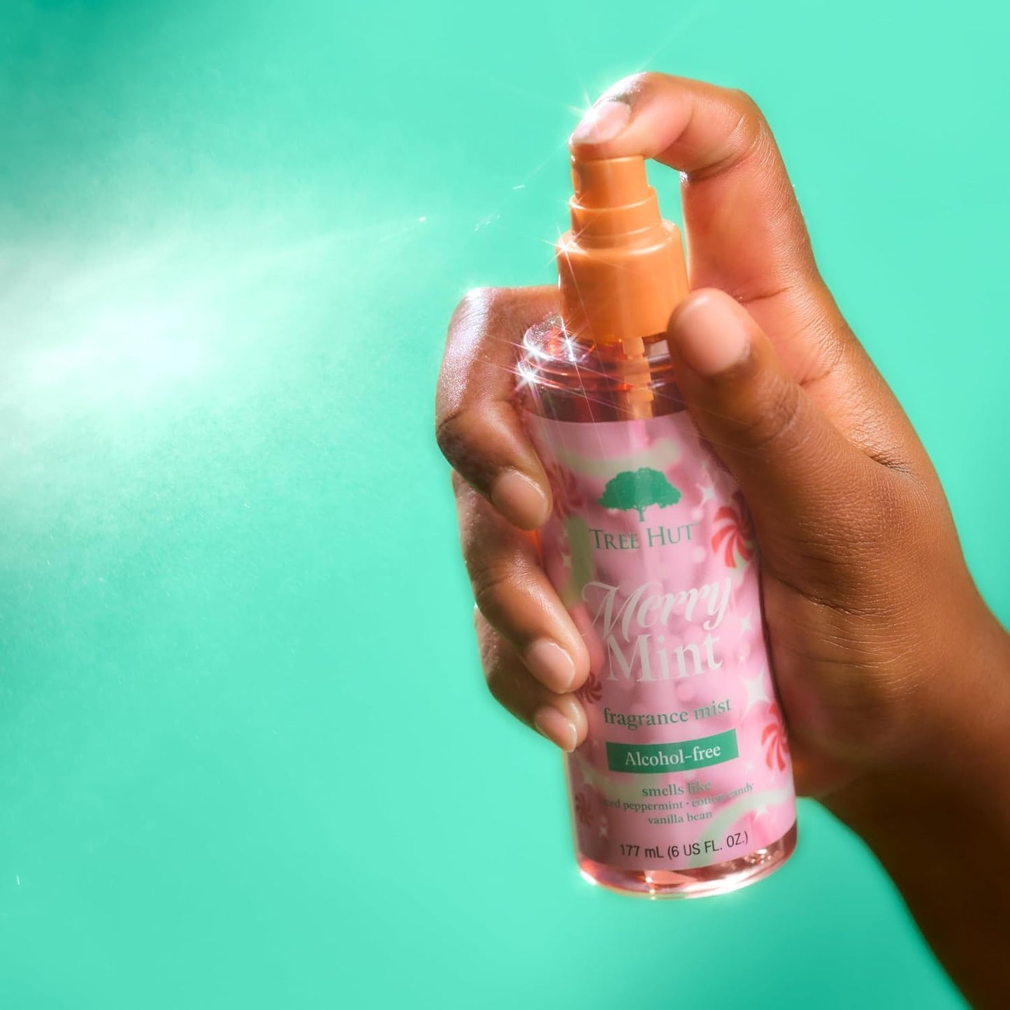 Tree Hut Mini Merry Mint Hair & Body Mist, Refreshing Body Spray, Layer with Favorite Scents, Travel Size, 1.26 fl oz