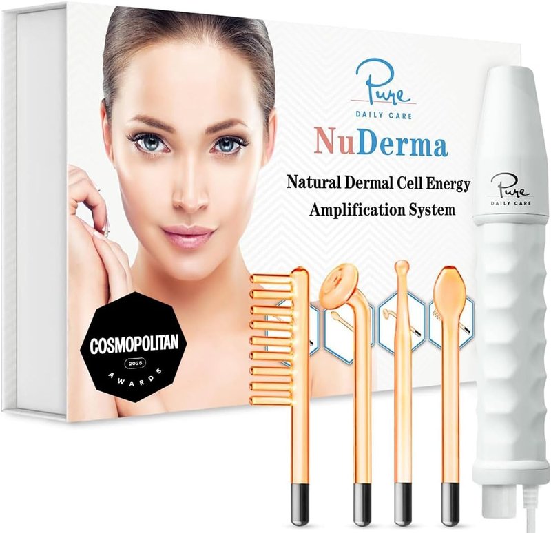 NuDerma Handheld Skin Therapy Wand - Anti-Aging, Skin Tightening & Wrinkle Reduction | Neon