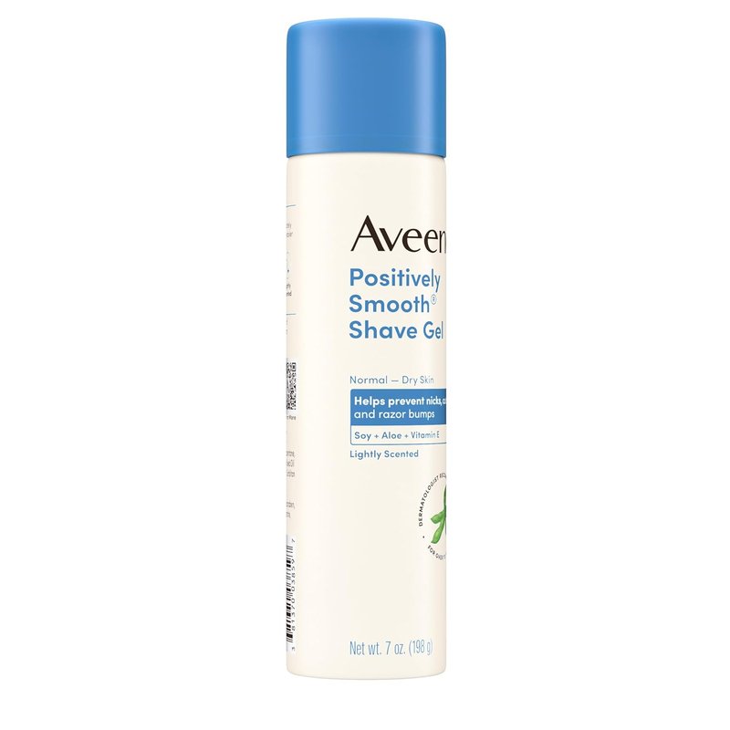 Aveeno Shave Gel - Positively Smooth Moisturizing Formula with Soy, Aloe & Vitamin E | 7 oz, 6 Pack