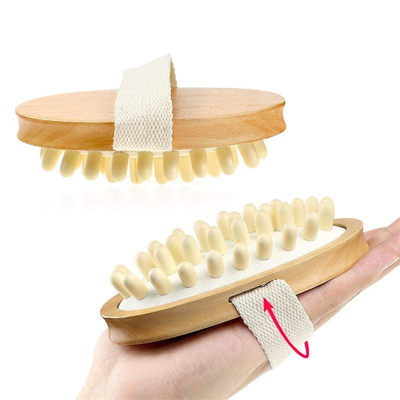 Natural Wooden Massage Body Brush for Cellulite and Improve Lymphatic Blood Circulation Dry Brush Remove Dead Skin Shower Bathe SPA Bath Brush