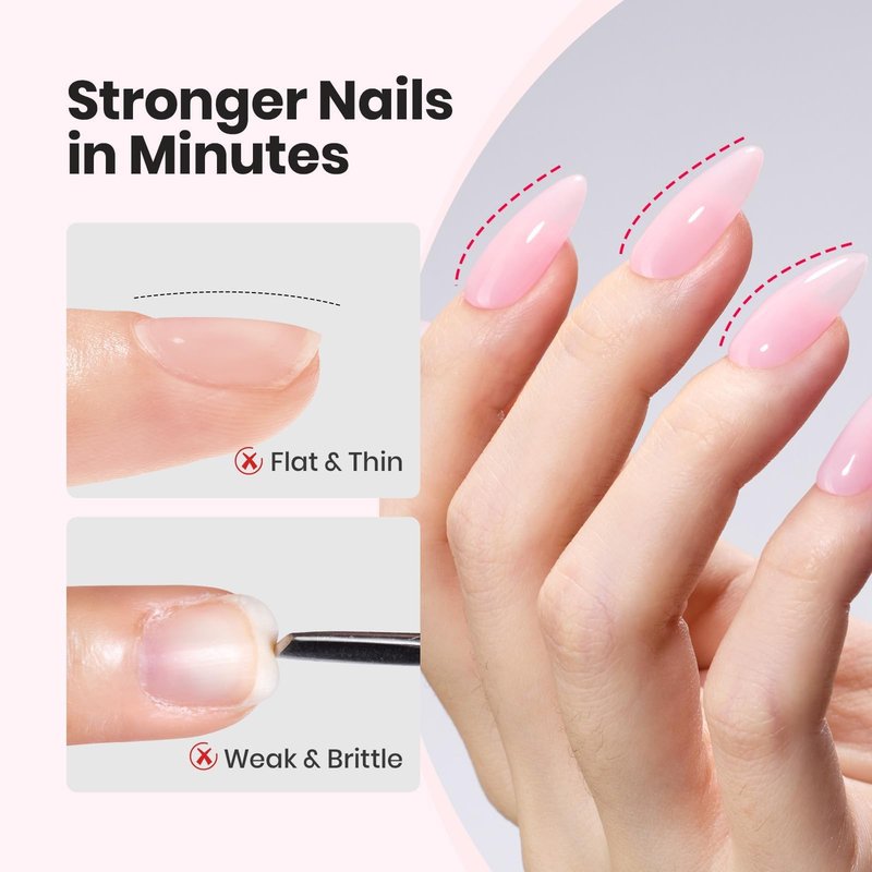 Beetles Builder Gel with Nail Art Brush,Blush Air-Clear & Pink Building Gel,8 in 1 for Nails Extension & Apex Strengthening, Thickening Weak Nails,DIY UV Nail at Home for Beginners