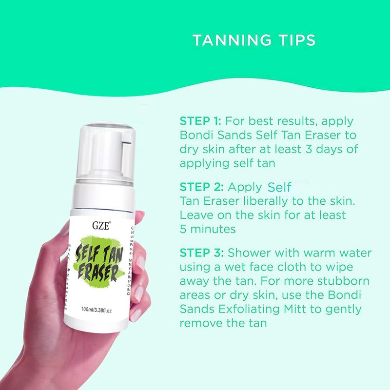 GZE Self Tan Eraser Mousse - Gentle Self Tanner Remover & Corrector, 100ml
