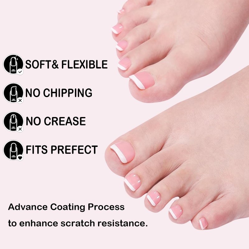 OPkssnails French Gel Nail Tips,240pcs Pre-French Tip Press on Nails, No Need to File Tips Pre-lasting,Full Cover Fake Nails Extension for Women Nail Art DIY 15 Sizes