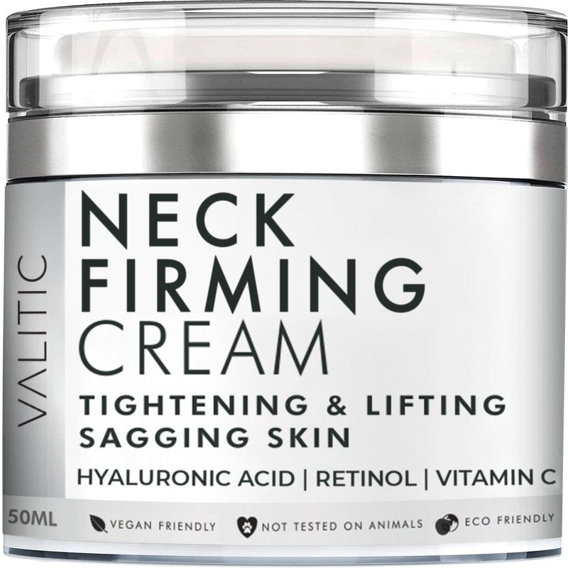Neck Cream for Tightening & Firming - Hyaluronic Acid, Retinol, Vitamin C | Anti-Aging Day & Night Cream for Sagging Skin