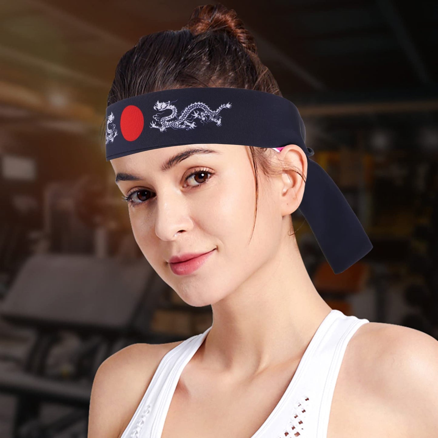 Uonlytech Mens Headband 2pcs Japanese Bushido Headbands, Bushido Hachimaki Chef Bandana Tie Samurai for Sports Exercise Cooking Kitchen Bandana