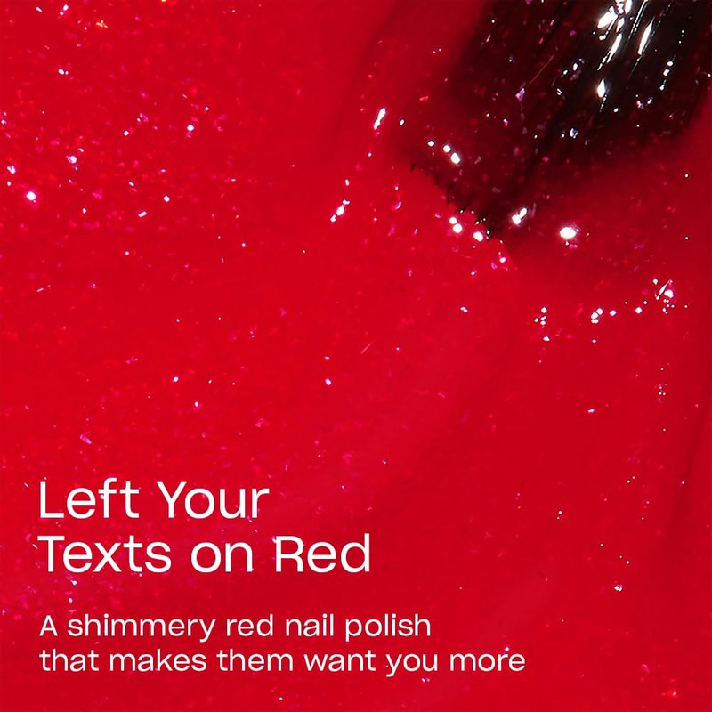 OPI Nail Lacquer Left Your Texts on Red | Sheer Bright Red Shimmer Chip Resistant Nail Polish | Me, Myself Collection