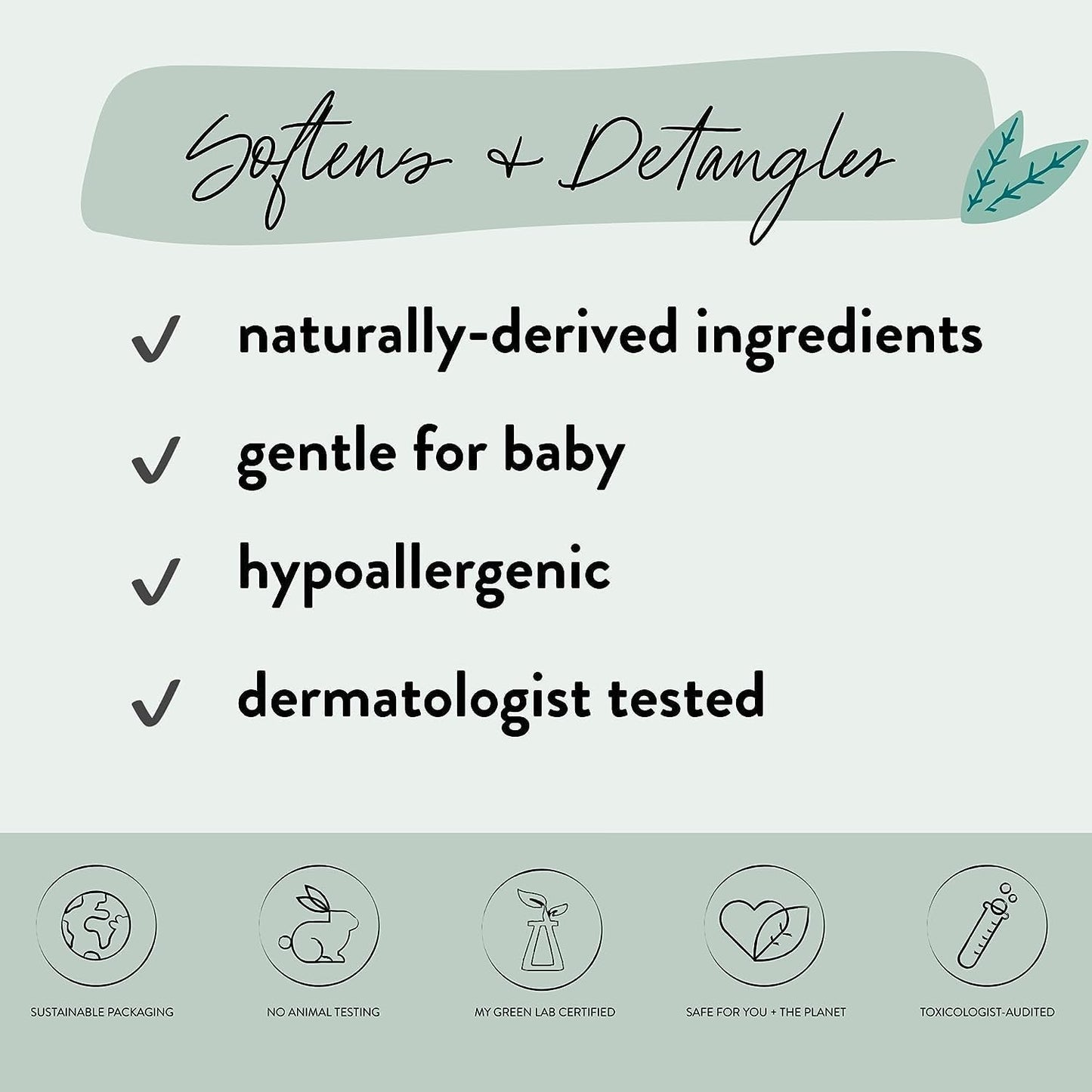The Honest Company Conditioning Hair Detangler, Tear-Free, Hypoallergenic, Leave-In Conditioner and Fortifying Spray, Citrus Vanilla Refresh, 4 fl oz