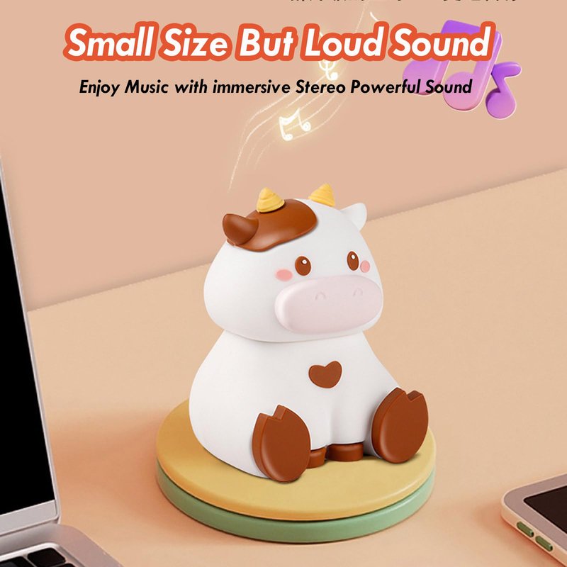 Portable Mini Cartoon Bluetooth Speaker with Phone Holder Mini Animal Cute Kids Wiressless Speaker Built-in Mic, Hands-Free Call for Home Trip Gift (Black-Cat)