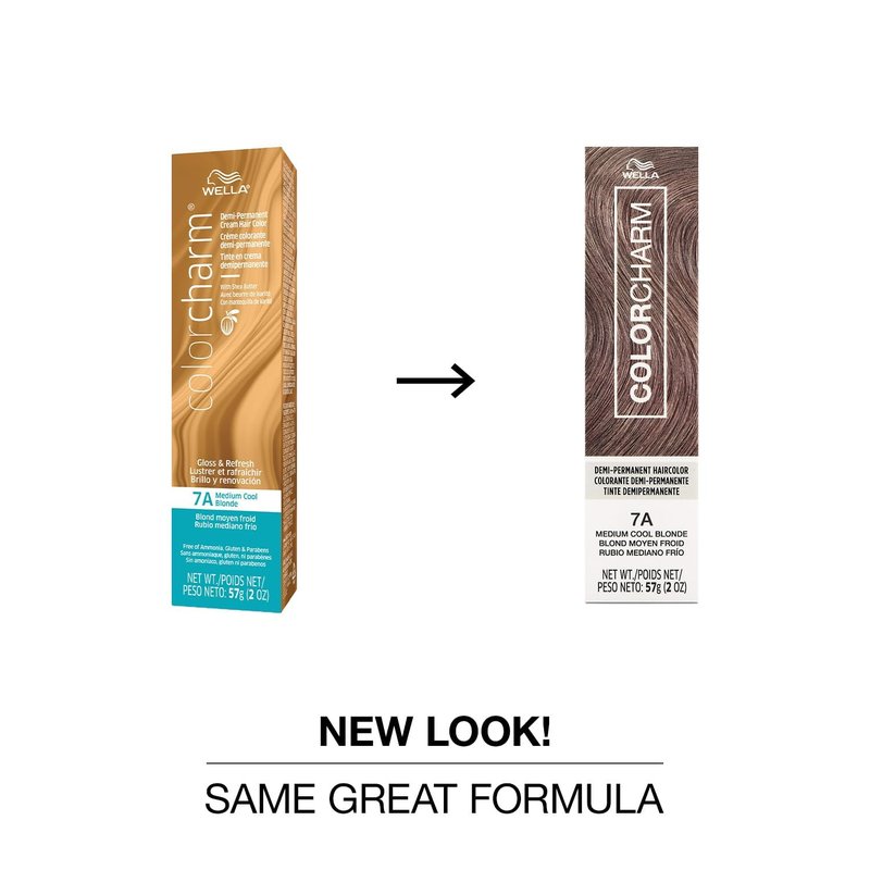 COLORCHARM Demi Permanent Hair Color 7A Medium Cool Blonde Gloss, Refresh & Tone 2 Fl Oz