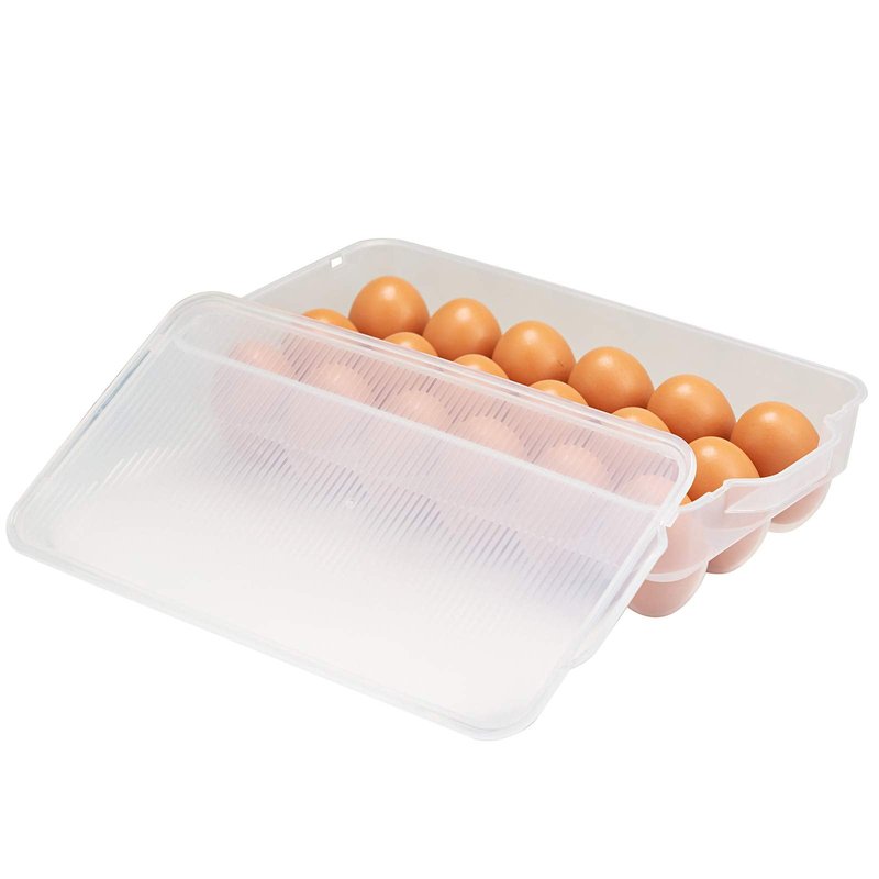 Eslite Covered Egg Holder,Egg Storage for Refrigerator,Fits 18 Eggs,Pack of 4