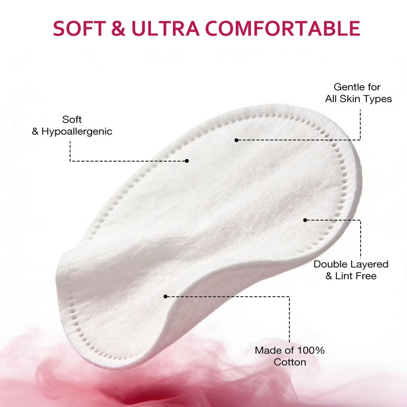 2000 PCS Ultra Soft Cotton Rounds, Stitched, Double-Layered, Hypoallergenic, Lint-Free, 20 Pack with 100 Count Each, Premium Facial Cleansing Pads for Face, Eye Makeup Removal