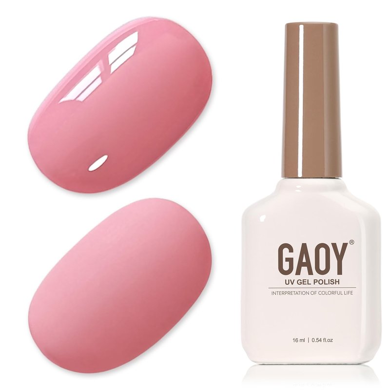 GAOY Pink Gel Nail Polish - 16ml Soak Off Formula for DIY Manicure | UV Light Cure, Cherry Pink