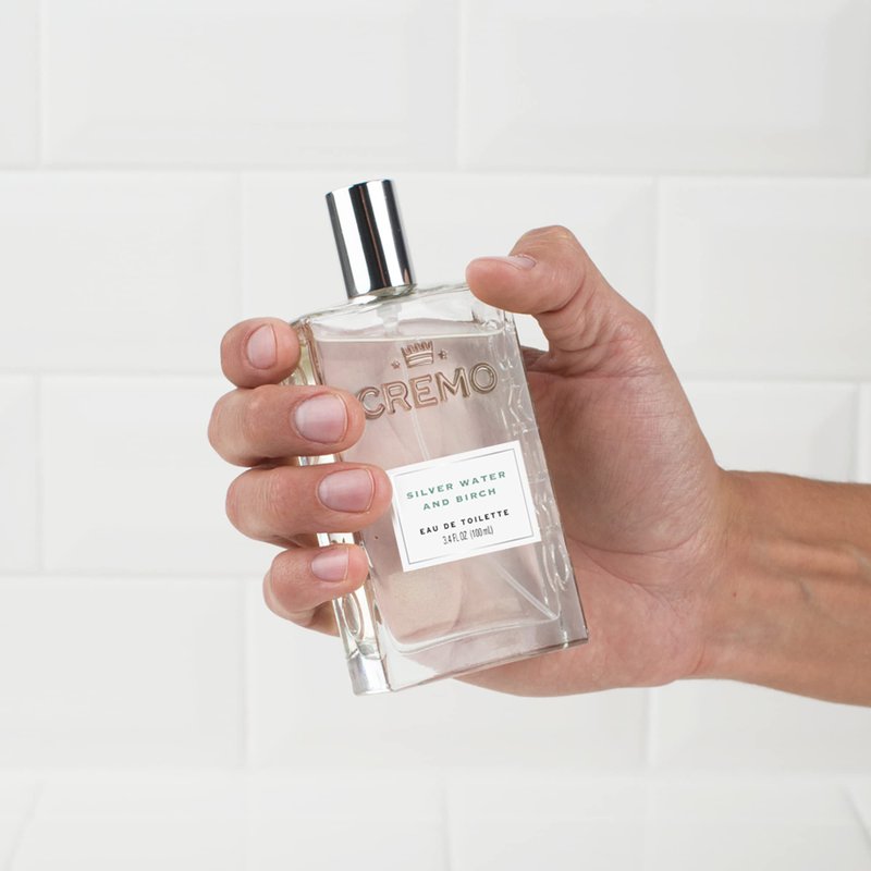 Cremo Silver Water & Birch Cologne Spray, A Crisp Scent with Notes of Forest Moss, Lavender and White Birch, 3.4 Fl Oz