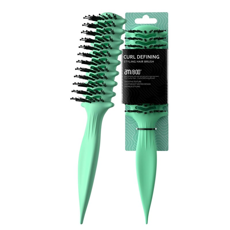 AM8:00 Curl Defining Brush for Shaping & Separating Curly Hair and Adding Volume,Vented Hairbrush for Blow Drying,for Women and Men