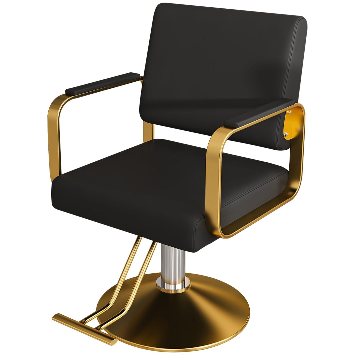 Zevemomo Barber Salon Chair for Hair Stylist, Heavy Duty Hydraulic Pump with 360° Swivel, Adjustable Height Spa Beauty Equipment for Barbershop, Home 330LBS Capacity, Black