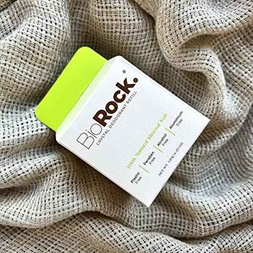 Crystal Natural Deodorant & Refill - Unscented Plastic & Aluminum Free Salt Stick Deodorant for Women & Men Eco-Friendly Sustainable Zero Waste