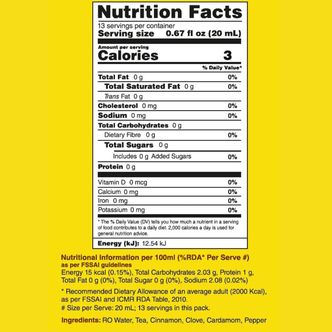 Trelish Sugar Free Chai Latte Concentrate - 13 Servings of Black Tea | Hot or Iced | 8.79 fl oz
