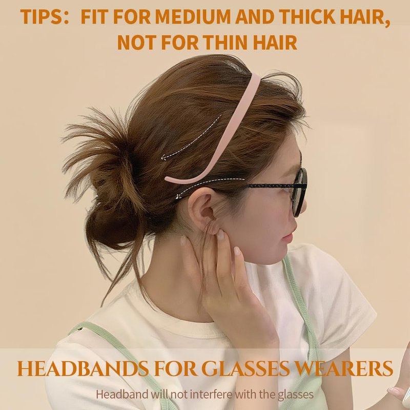 Comfortable Headbands for Women | No Headache Non-Slip Design for Glasses Wearers - Ideal for Medium Thick Hair
