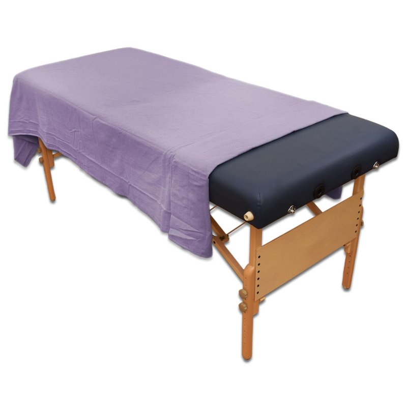 Body Linen Deluxe 3 Piece Flannel Sheet Set - Super Soft & Durable 100% Double-Brushed Cotton Flannel - Includes Flat Sheet, Fitted Sheet, and Fitted Face Cradle Cover - Dahlia Purple