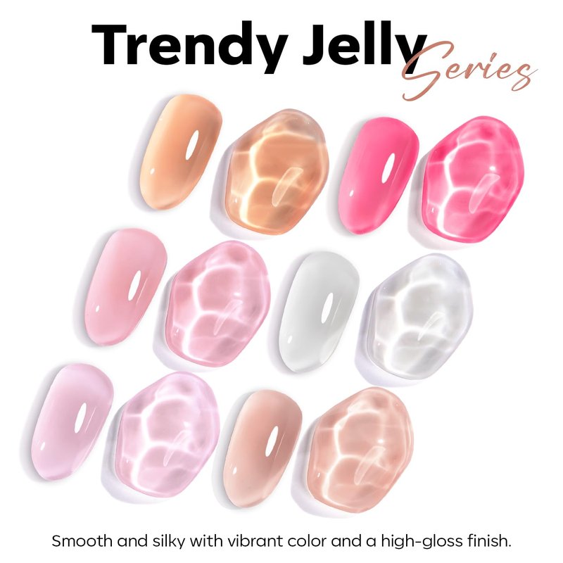 modelones Nude Gel Polish Jelly Natural Pink Gel Nail Polish French Tip Base Color Translucent Soak Off U V Soap Nails for Nail Art Manicure at Home Valentin 15ML