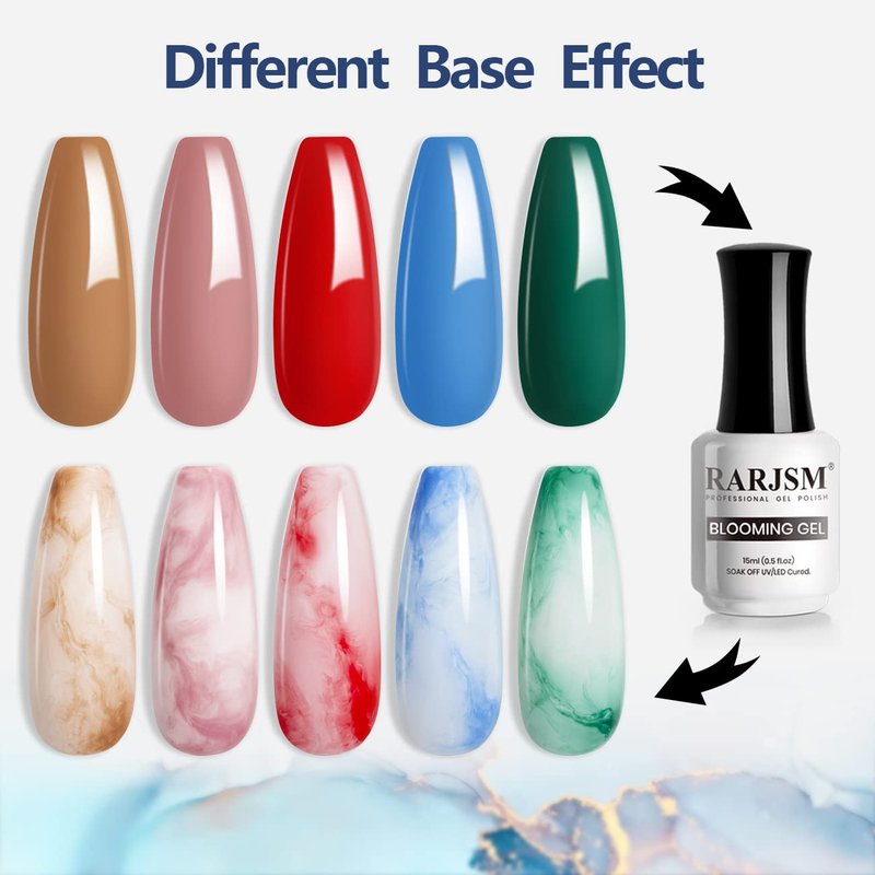 Blooming Gel Nail Polish - Clear 15ML UV LED Soak Off for Artistic Watercolor Nail Designs