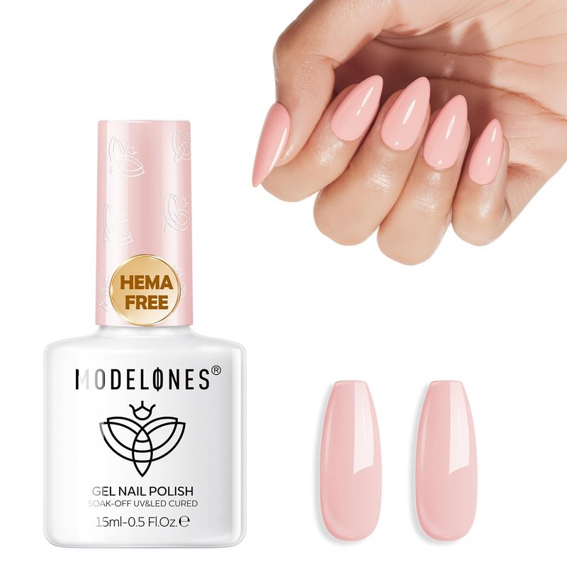 modelones Pink Gel Nail Polish 15ML, Hema Free Summer Pastel Soak-Off UV Gel Polish - 28+Days Long-Lasting Nail Art DIY Manicure Kit Home Salon Women Gifts