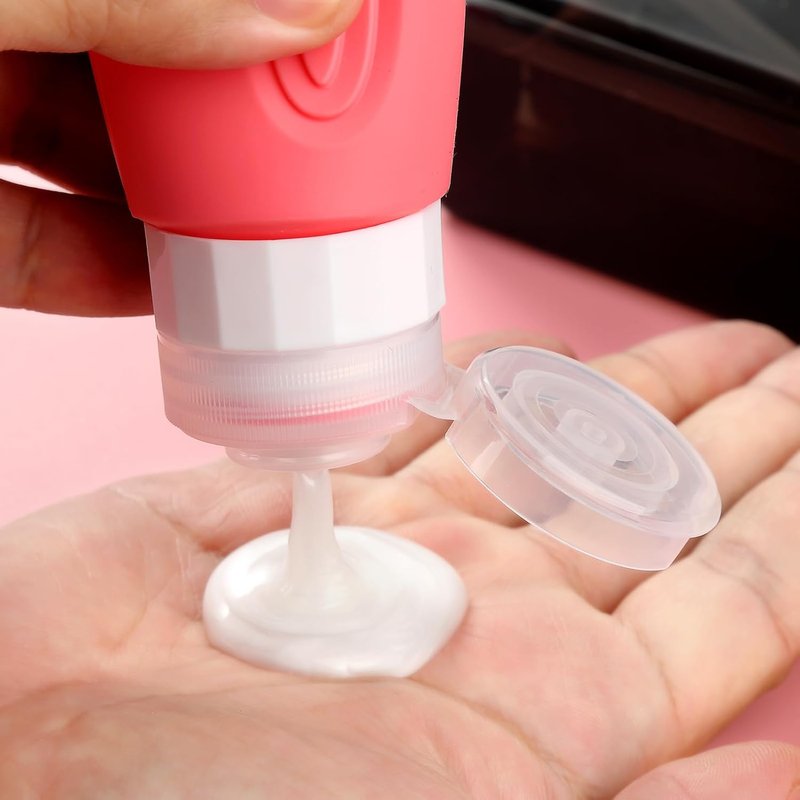 Mrsdry Travel Bottles - TSA Approved 3oz Leak-Proof Silicone Containers | BPA-Free Travel Accessories (4 Pack)