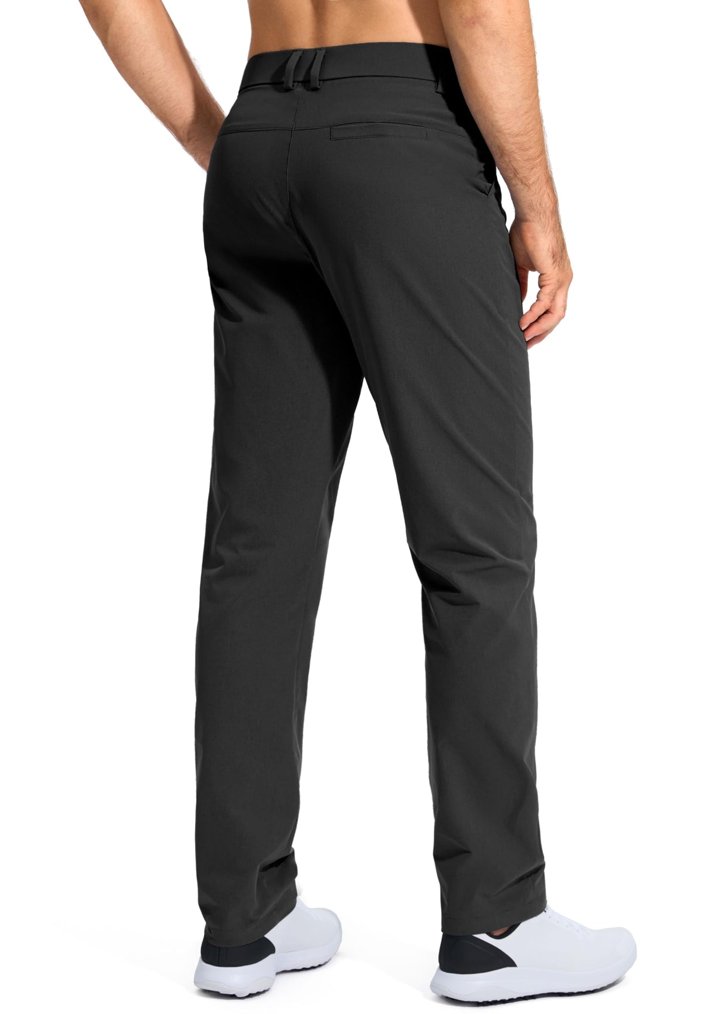 Pudolla Golf Pants for Men Stretch Dress Pants Mens Work Pants 30 Lightweight Quick Dry Casual Slacks Trousers with Pockets(Black 32Wx30L)