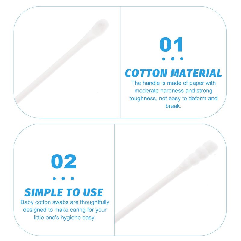 400PCS Cotton Swabs, Cotton Buds Swabs Cleaner Double Round Cotton Tip Cleaning Swabs with Paper Stick for Cleaning Ear Nose nose swabs Makeup chidren ear nose cotton sticks