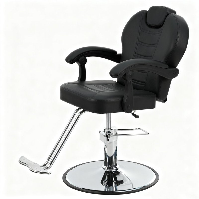 Aurofurz Barber Chairs for Barbershop,Reclining Salon Chairs for Hair Stylist with Heavy Duty Hydraulic Pump/Headrest/Footrest,360° Rotation, Tattoo Chair Shampoo Equipment for Beauty Shop